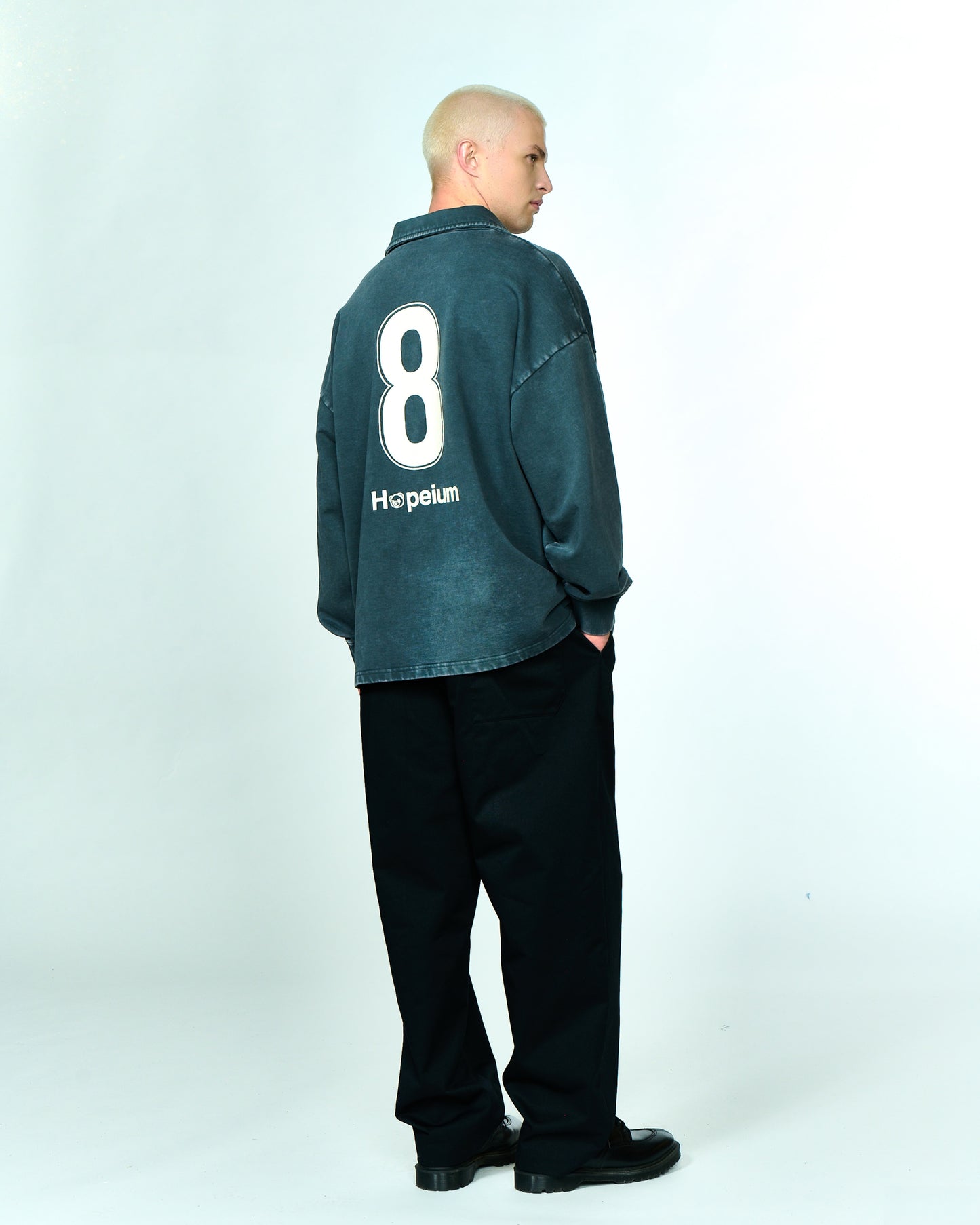 FOOTBALL GANDHI POLO SWEAT | Washed grey