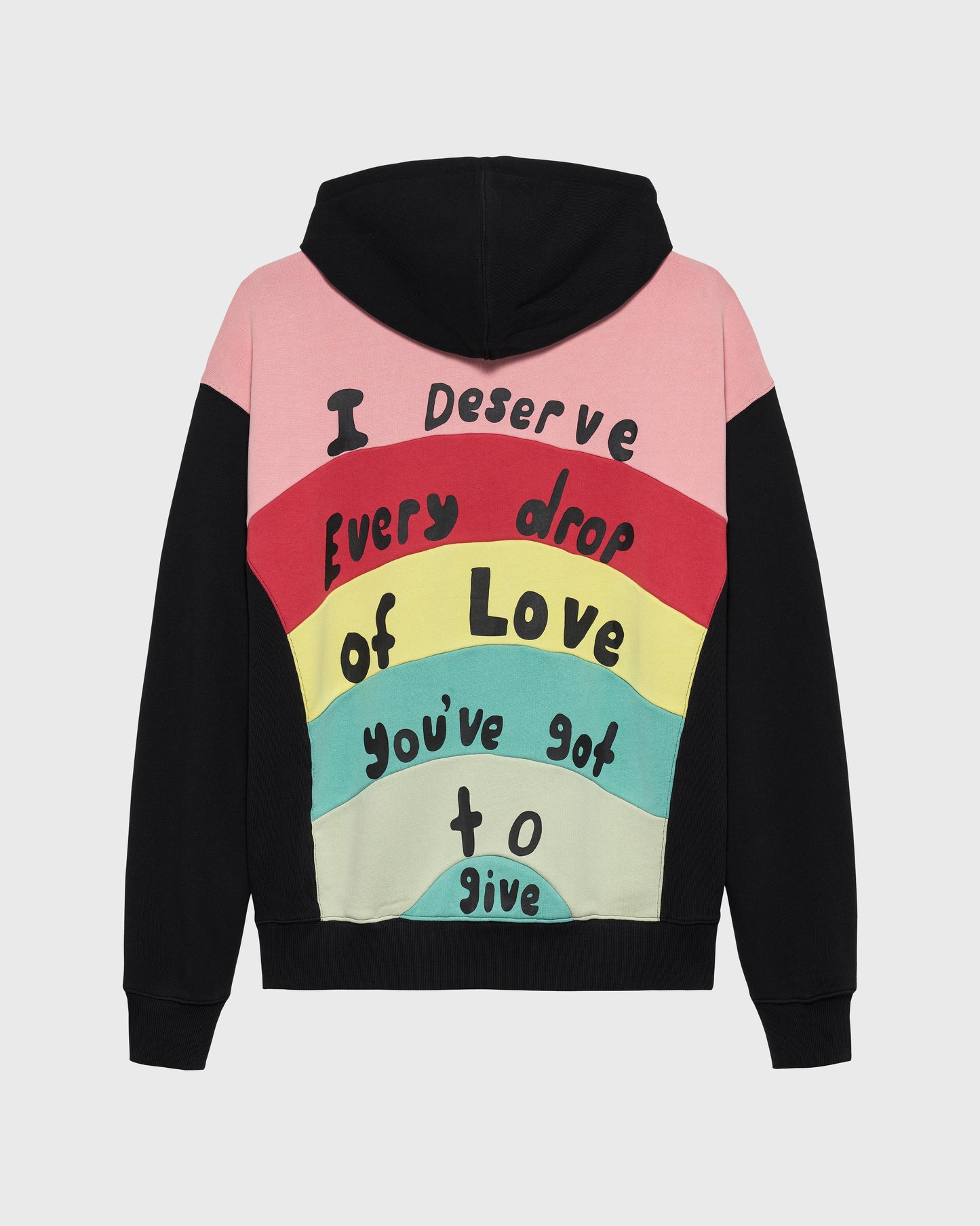 I Deserve Print Hoodie Cut and Sew