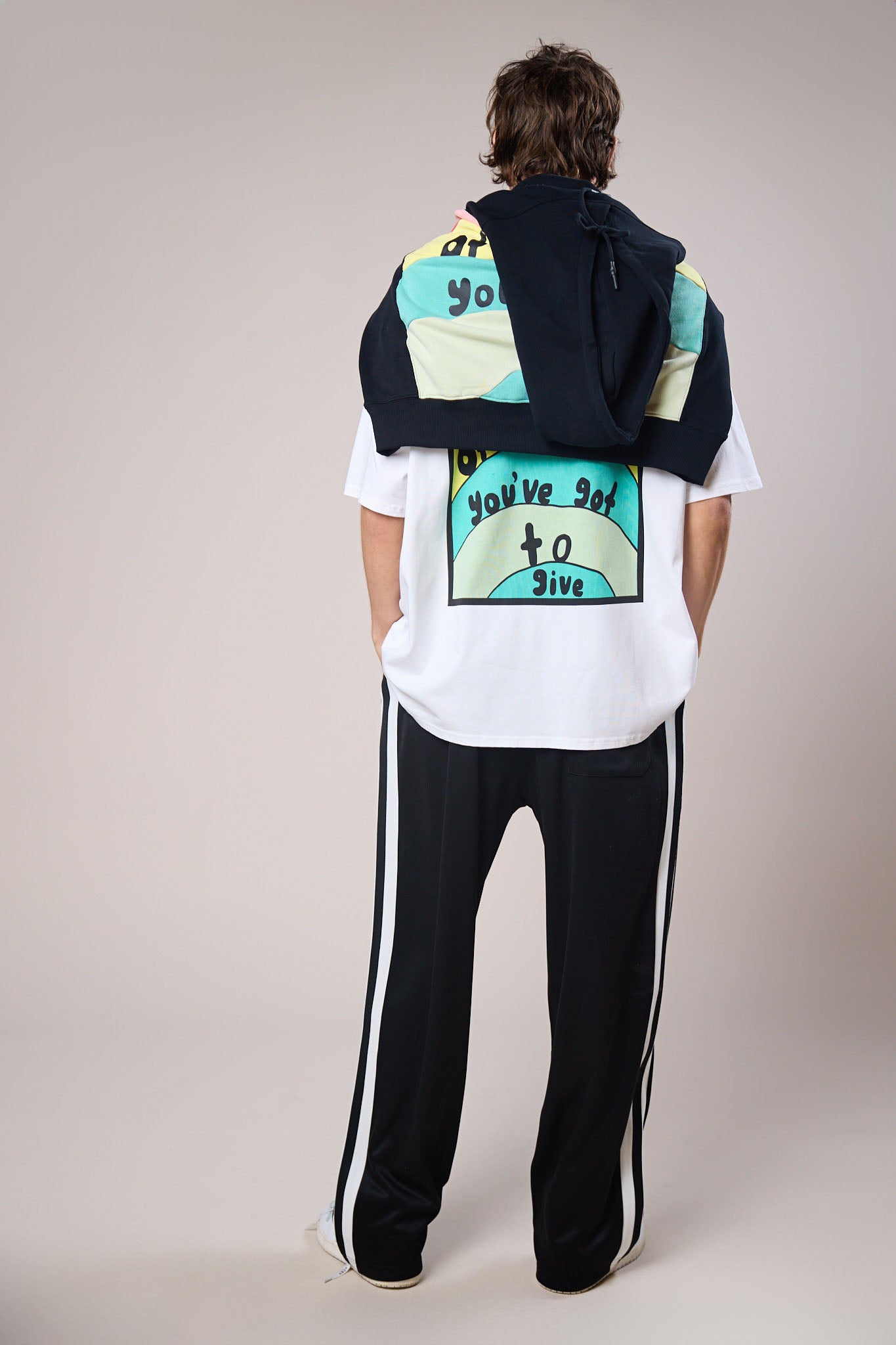 I Deserve Print Hoodie Cut and Sew