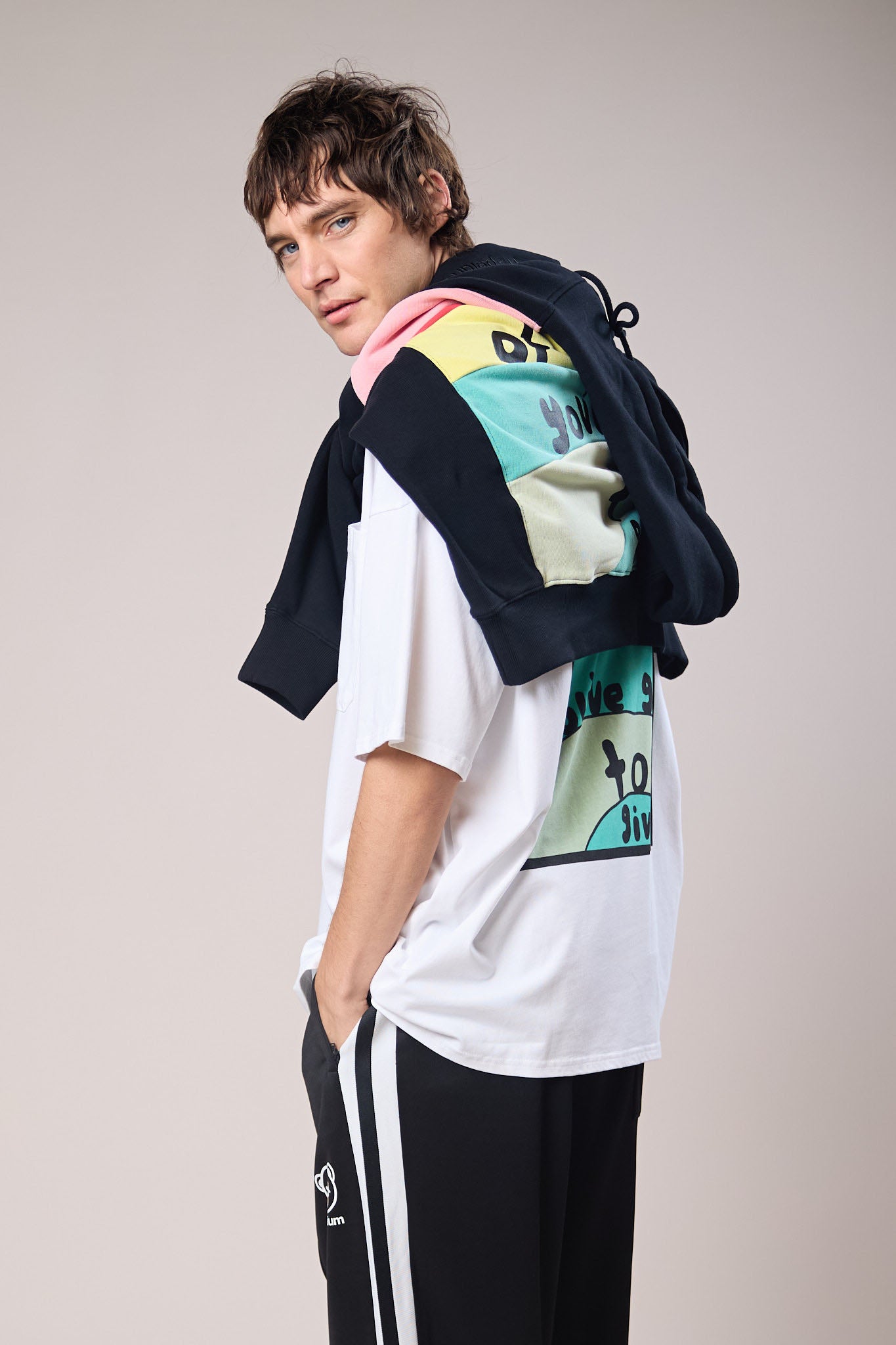 I Deserve Print Hoodie Cut and Sew