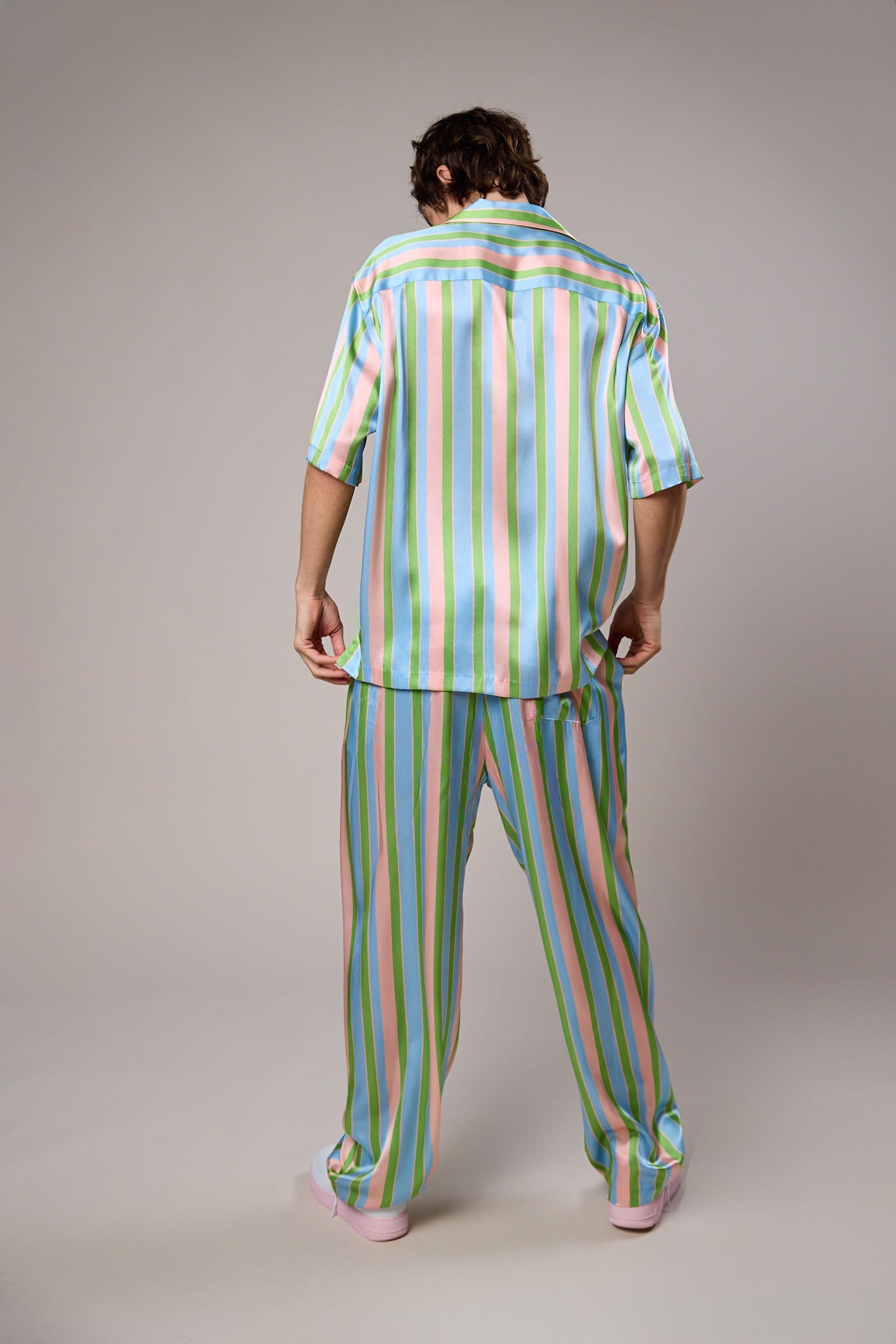 SILK PANT STRIPE PRINT | Stripe