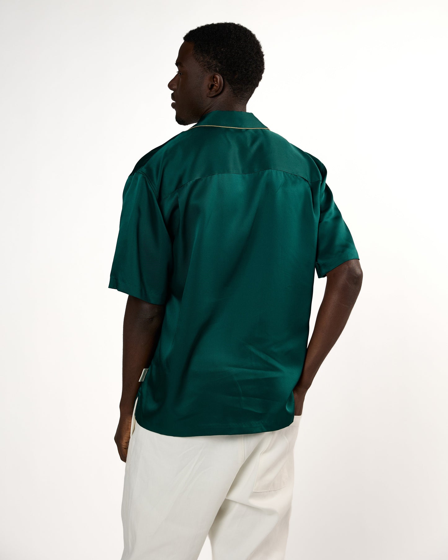 S/S SILK HEAVILY BILLS SHIRT | Green