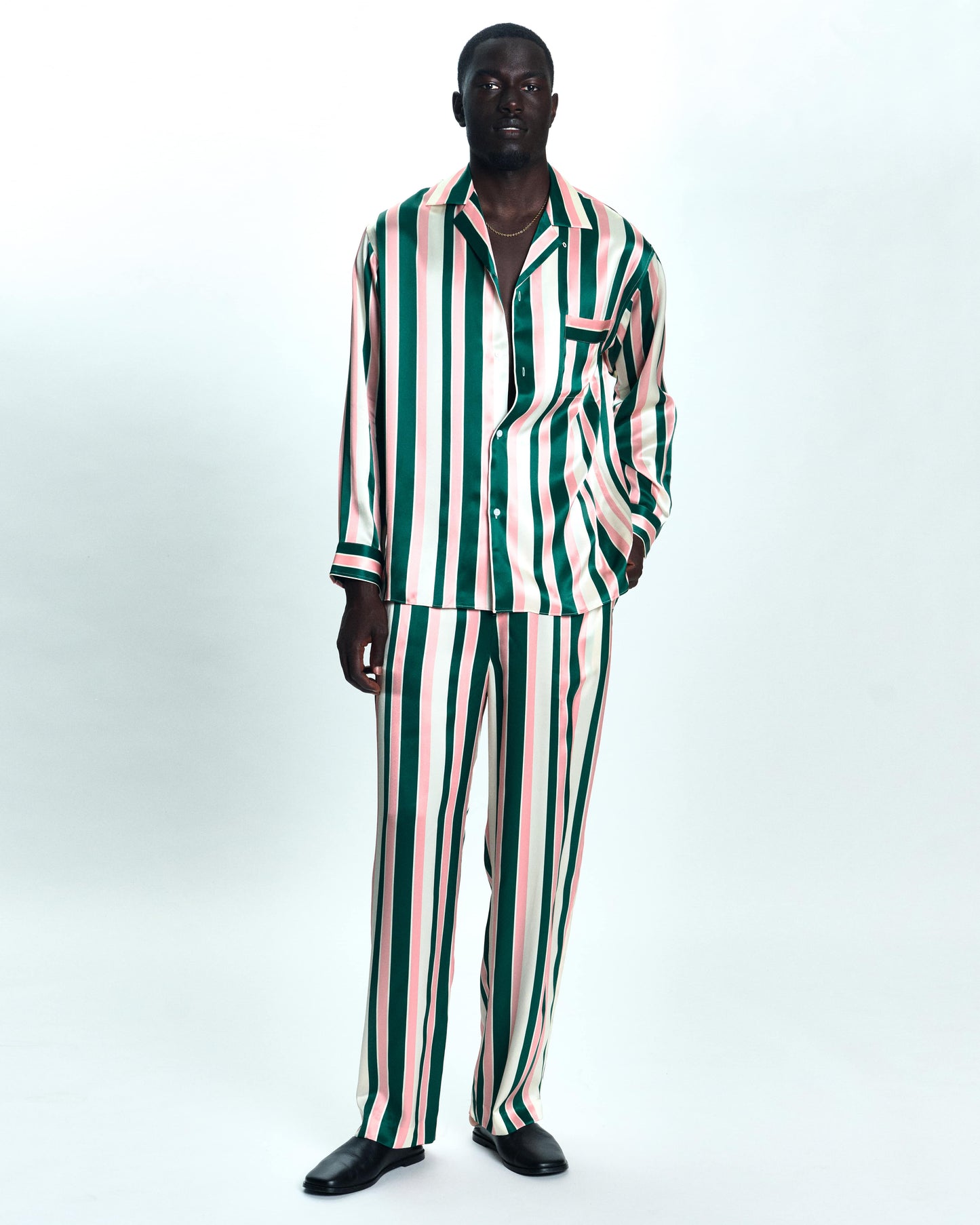 LONGSLEEVE STRIPED SHIRT IN SILK