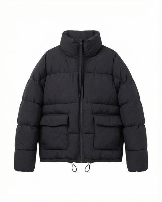 PUFFER SHORT JACKET | Black