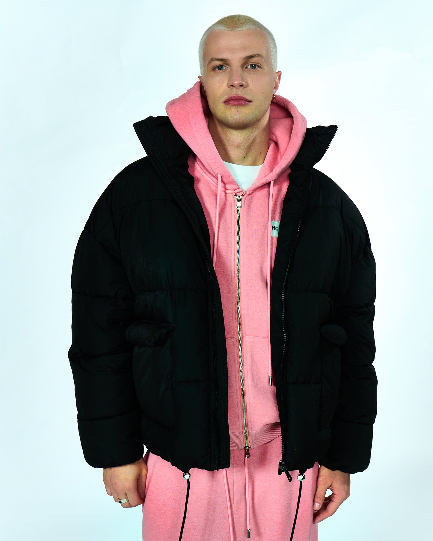 PUFFER SHORT JACKET | Black