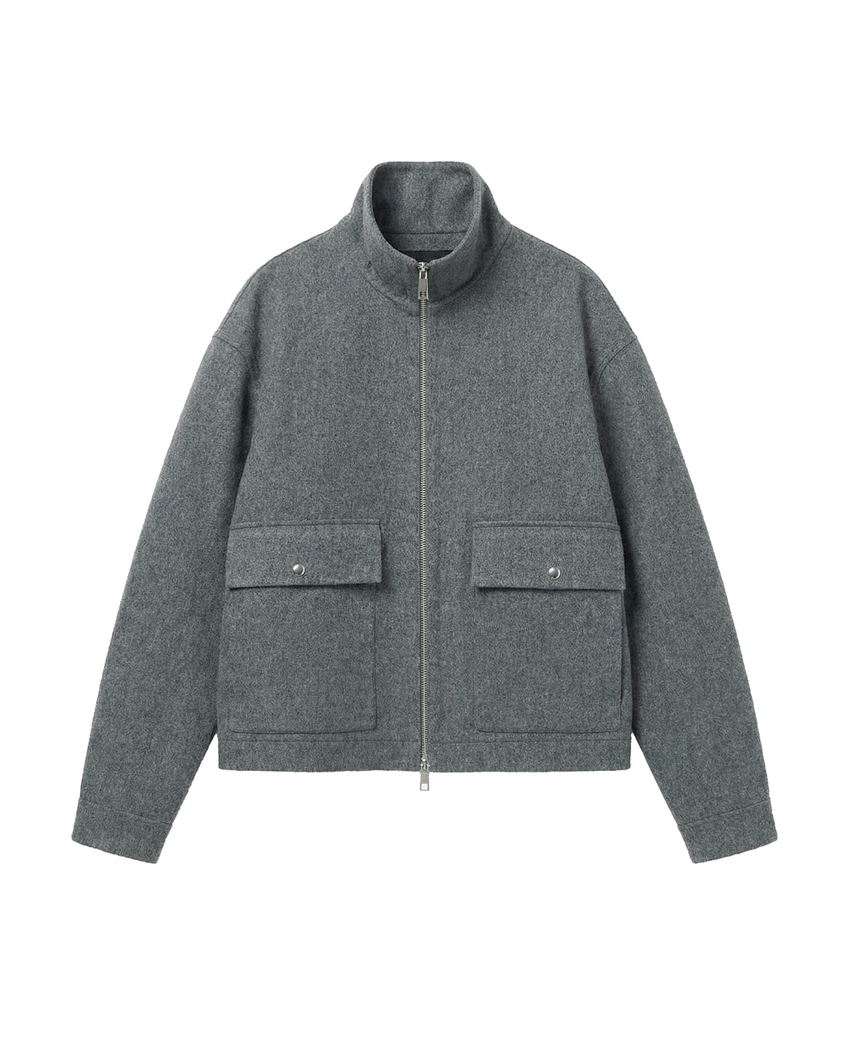 WINTER WOOLY SHORT JACKET | Grey Melange