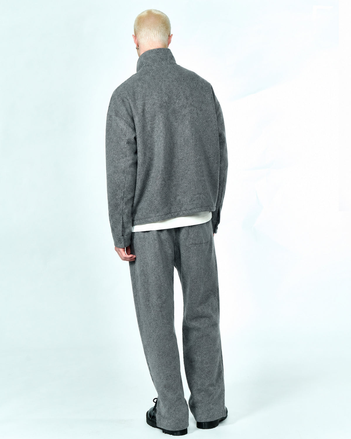 WINTER WOOLY SHORT JACKET | Grey Melange