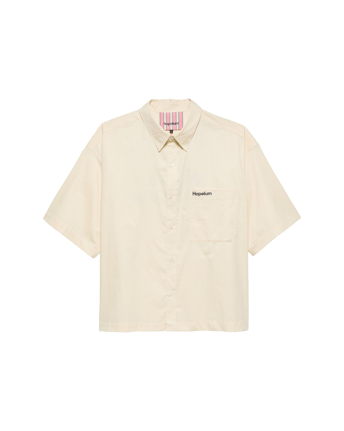 S/S POPLIN SHIRT WITH SCRIPTED LOGO | Dune