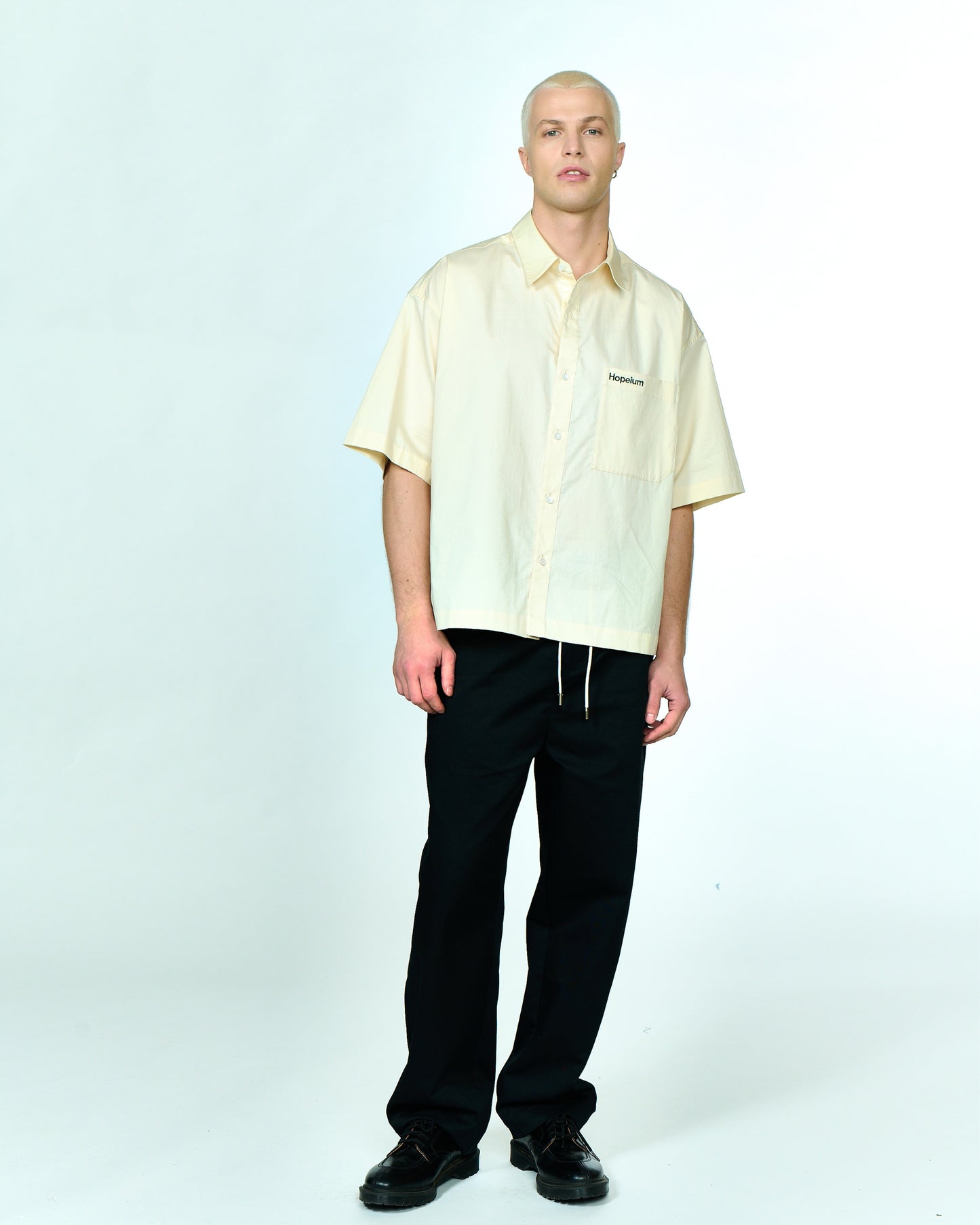 S/S POPLIN SHIRT WITH SCRIPTED LOGO | Dune