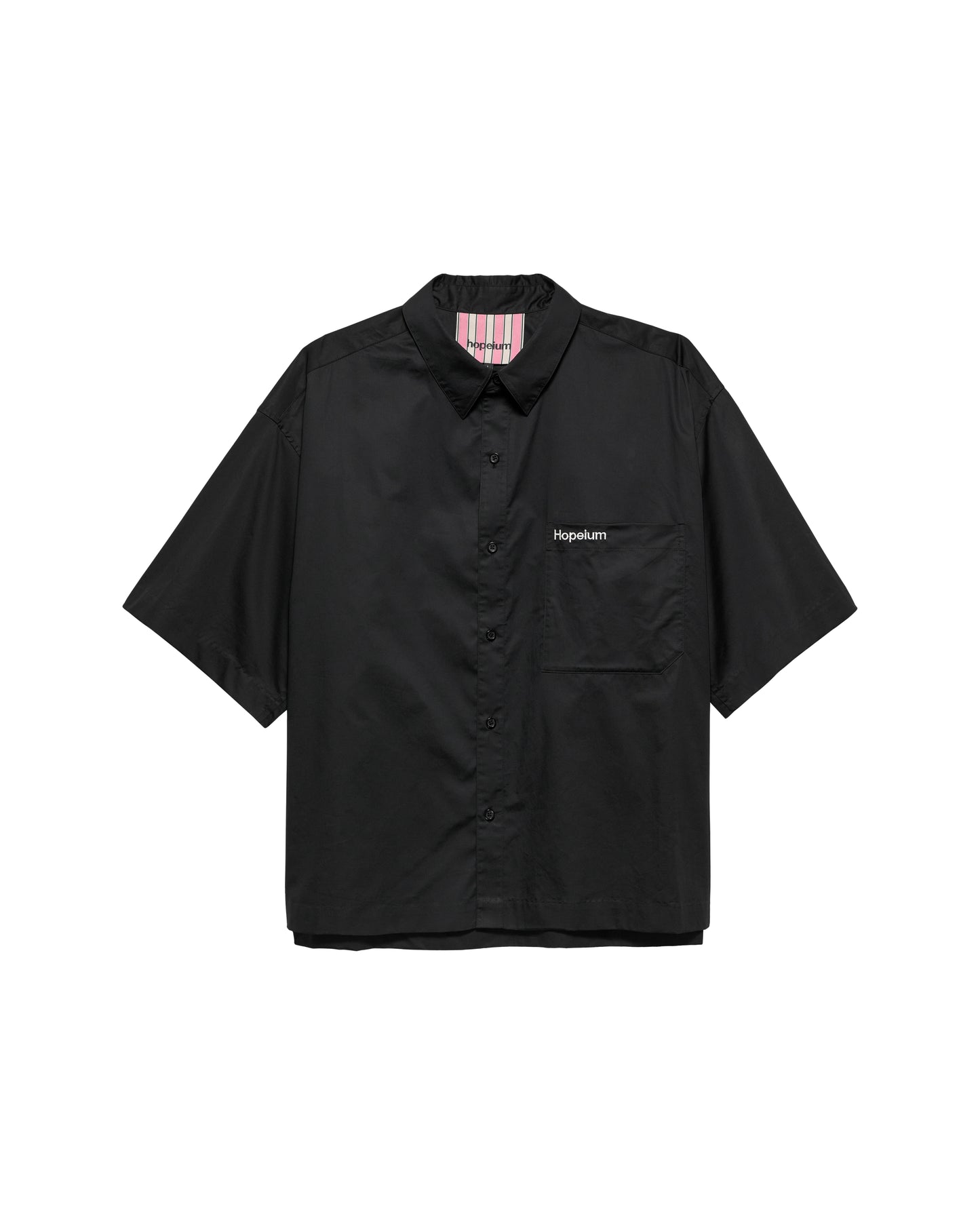 S/S POPLIN SHIRT WITH SCRIPTED LOGO | Black