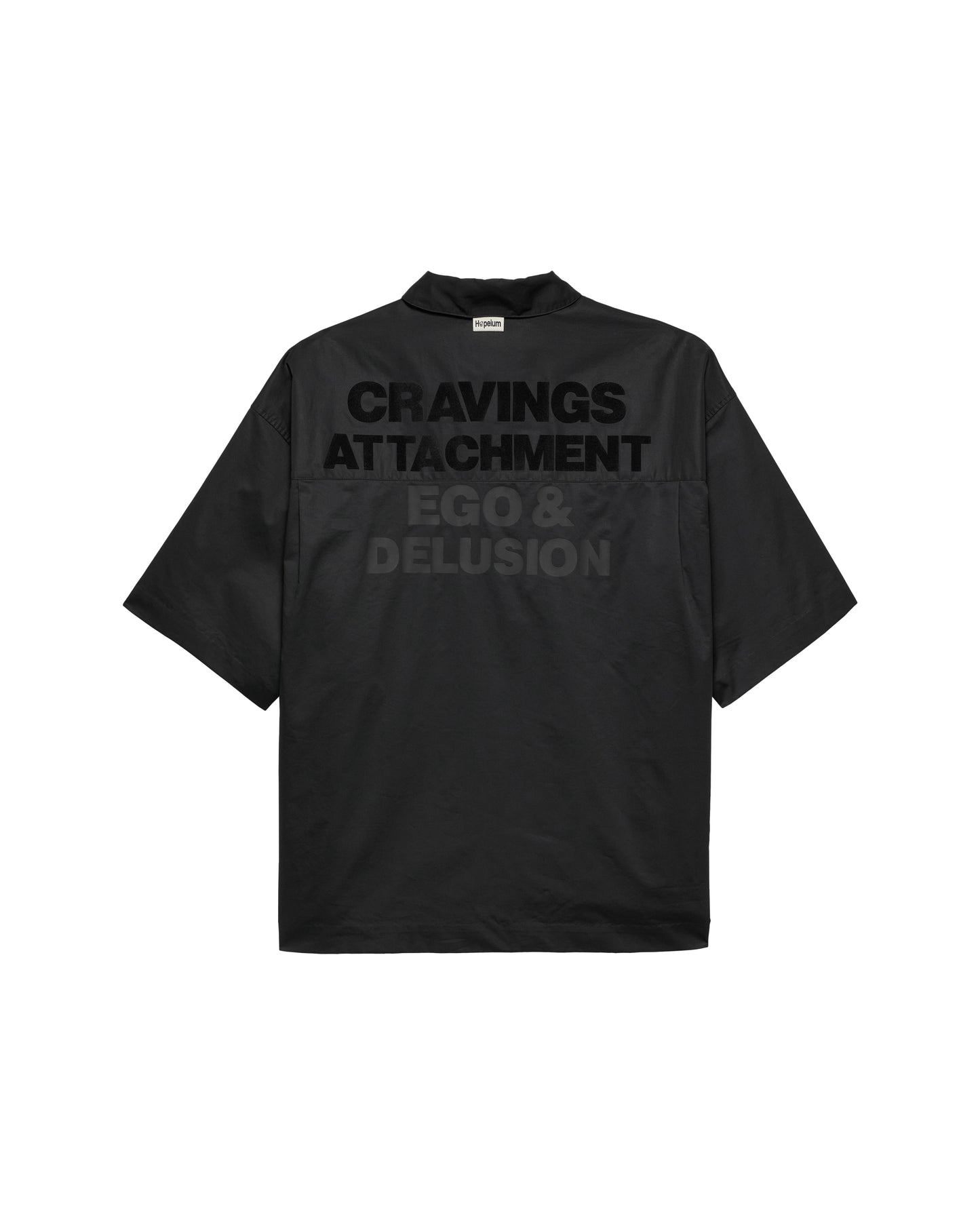 S/S POPLIN SHIRT WITH SCRIPTED LOGO | Black
