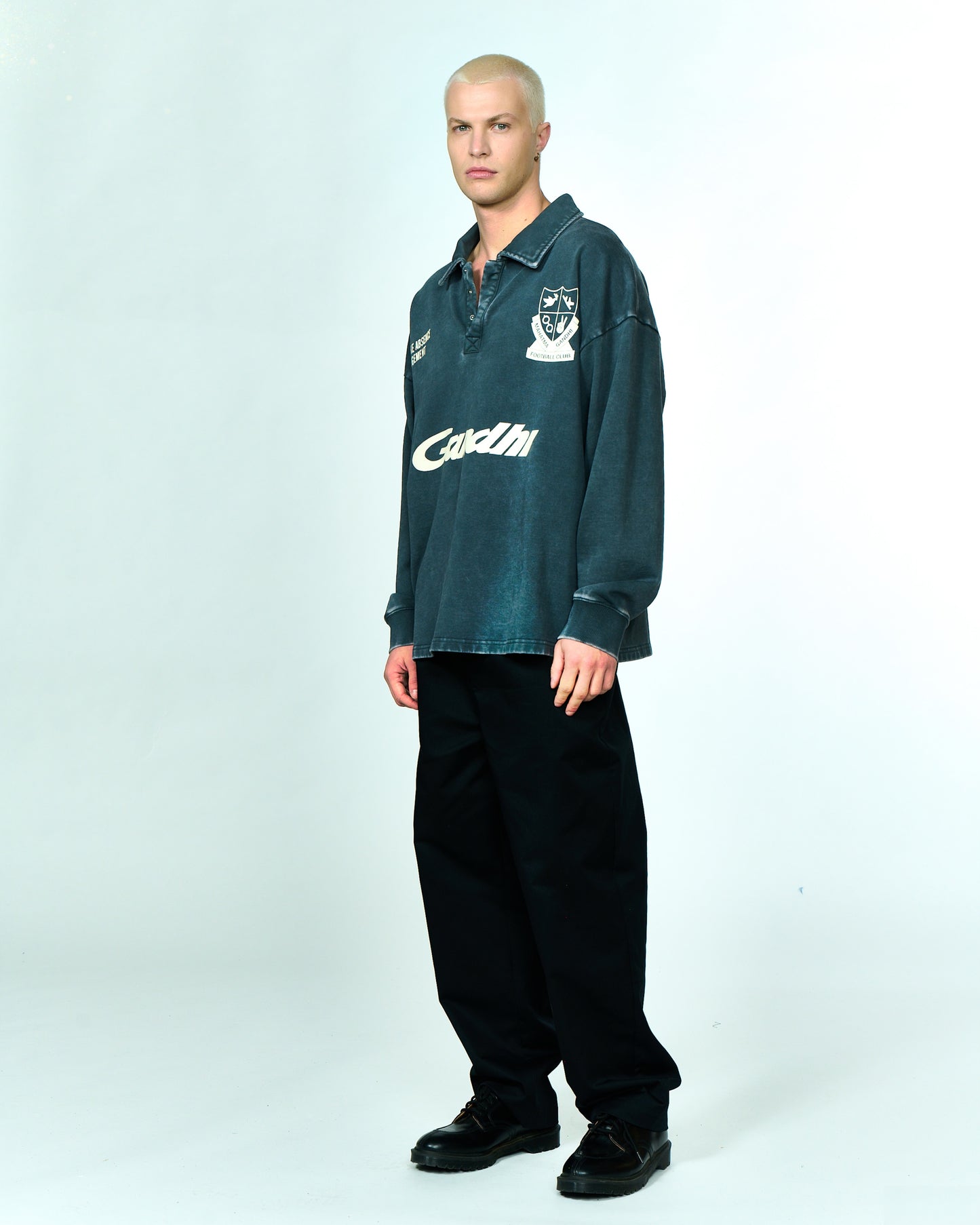 FOOTBALL GANDHI POLO SWEAT | Washed grey