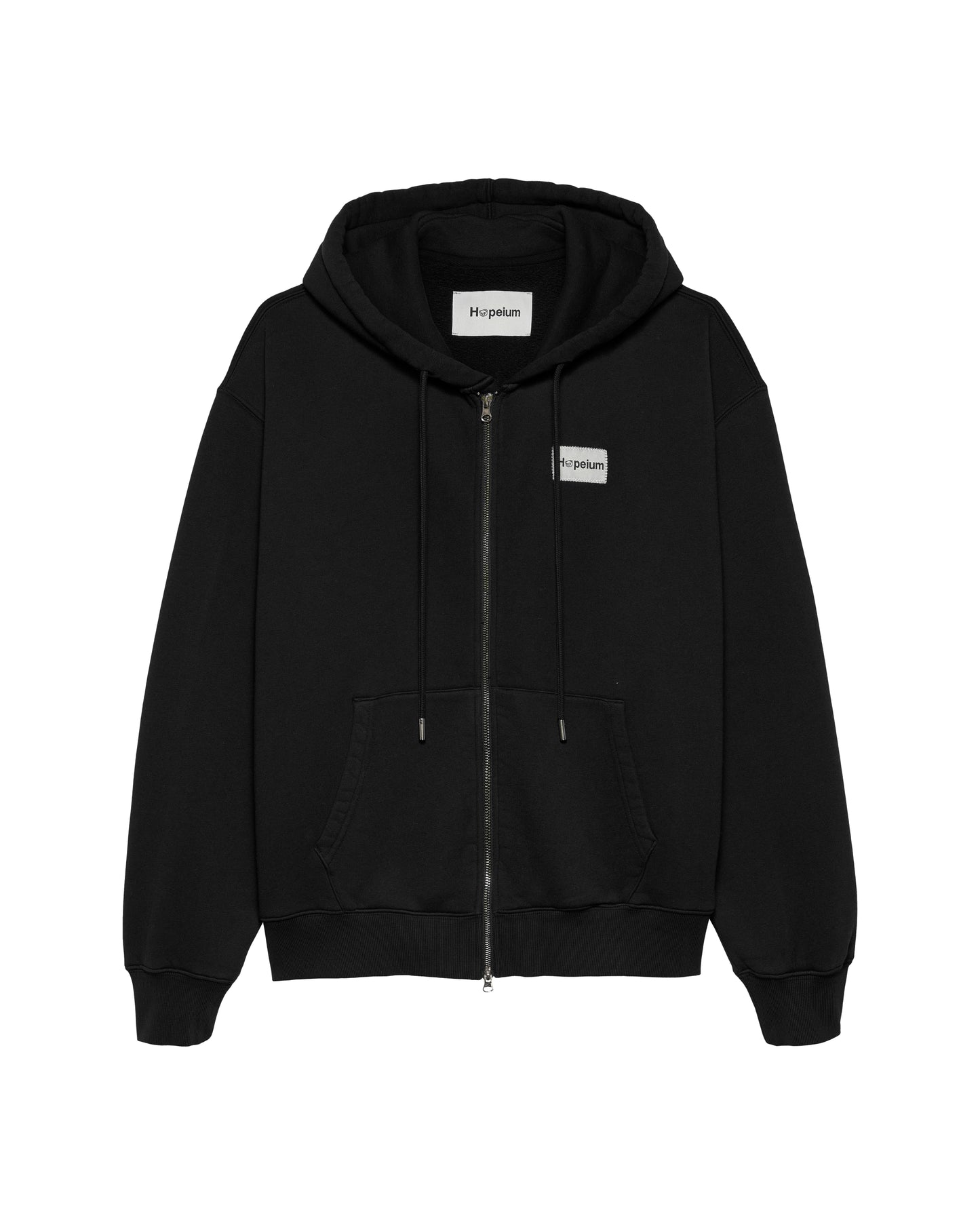 CASHMERE BLEND ZIP-UP HOODIE | Black