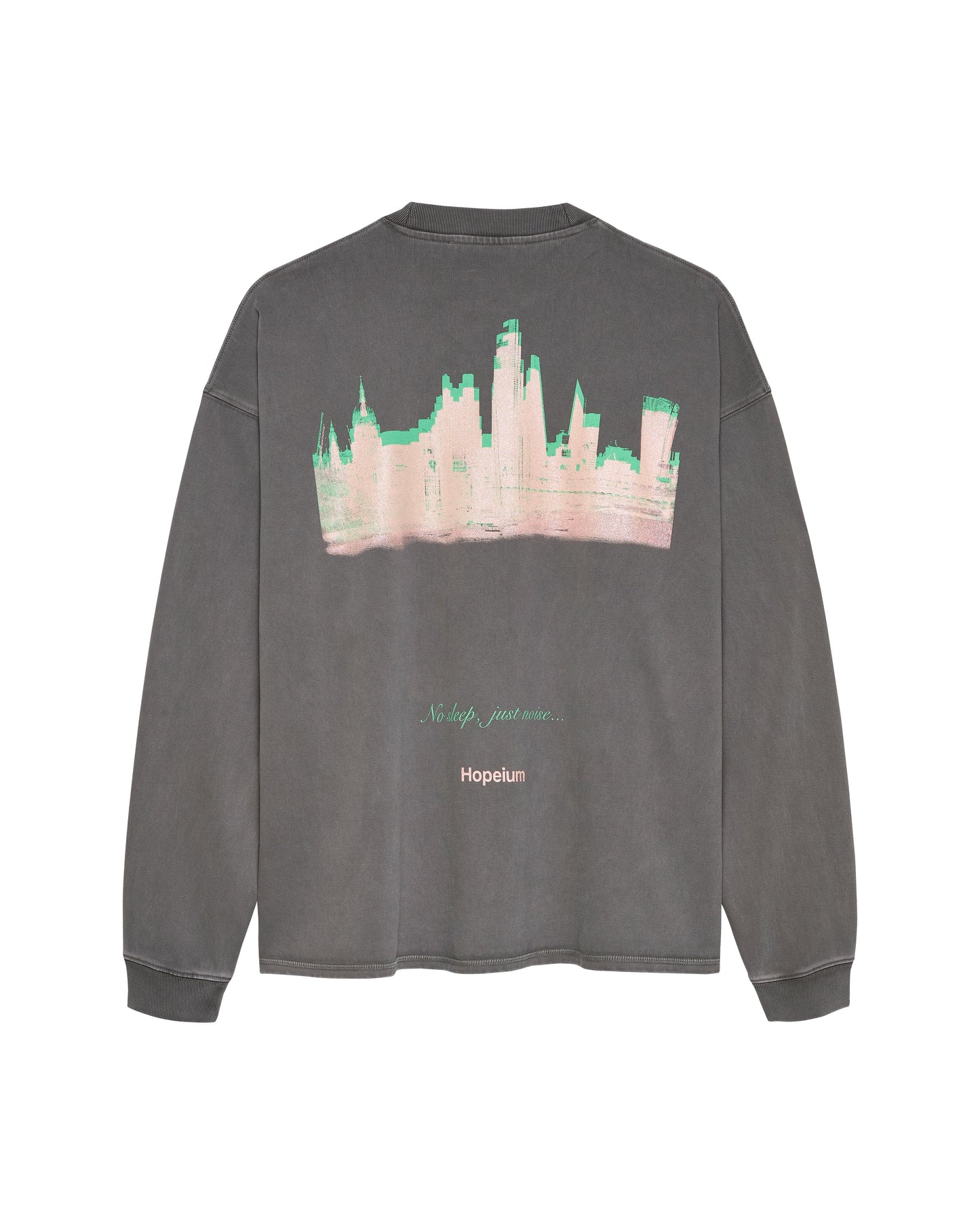 NO SLEEP JUST NOISE L/S TEE | Washed grey
