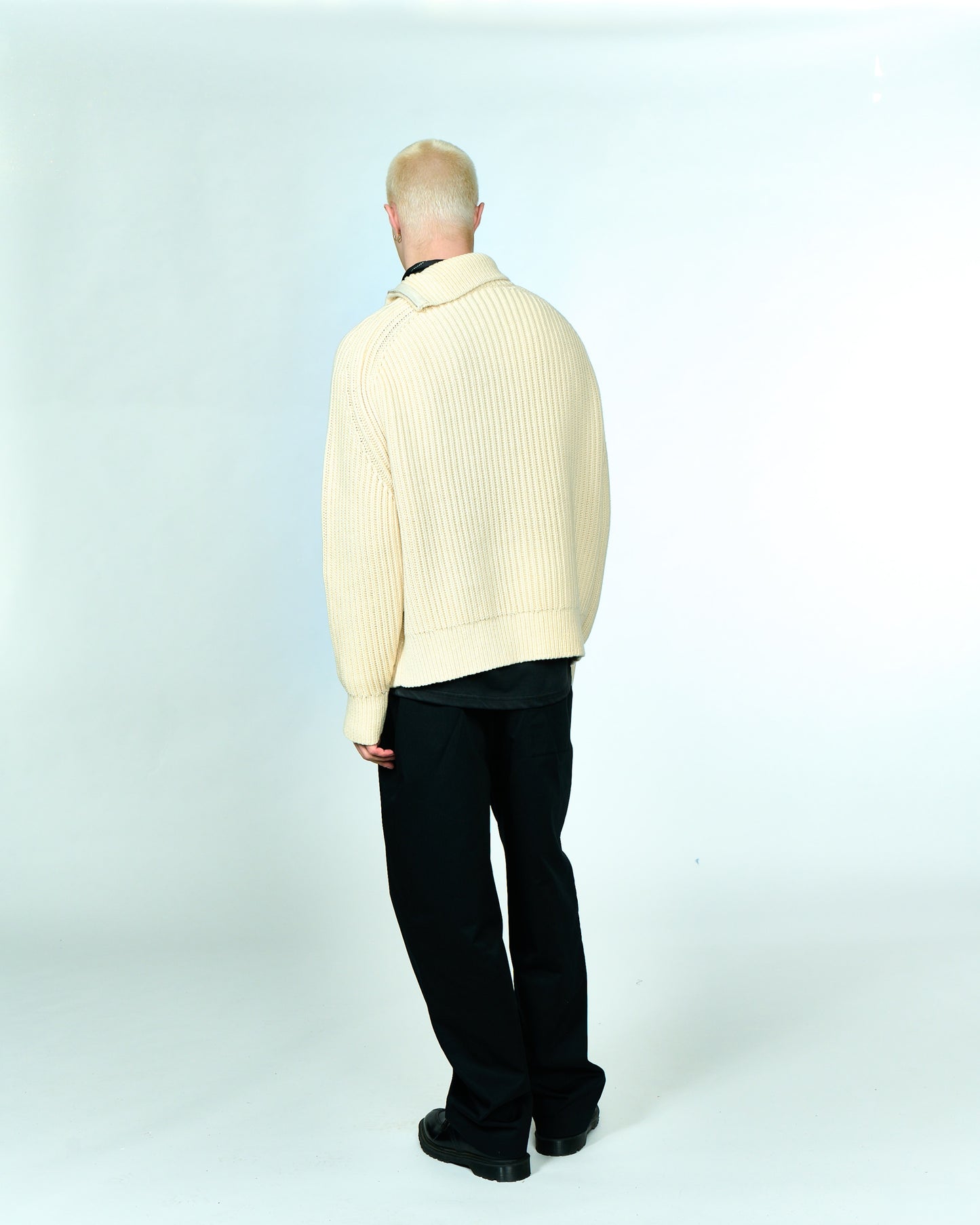 TURTLE NECK KNIT WITH ZIP | Dune