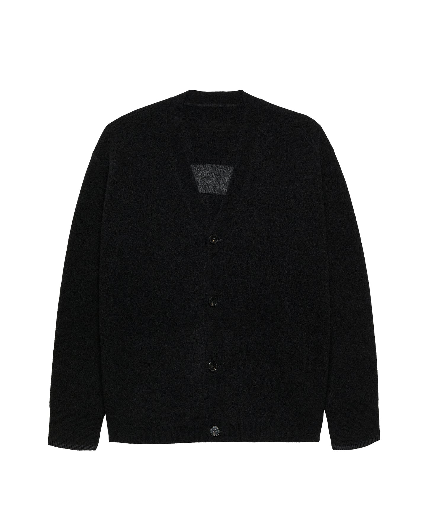 ALPACA BLEND LOGO CARDIGAN | Black