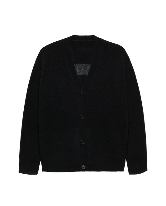 ALPACA BLEND LOGO CARDIGAN | Black