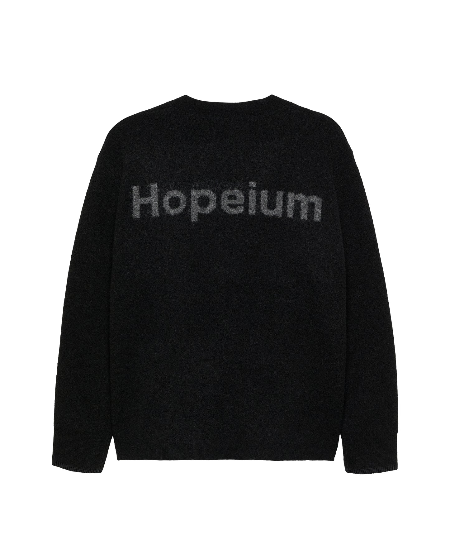 ALPACA BLEND LOGO CARDIGAN | Black