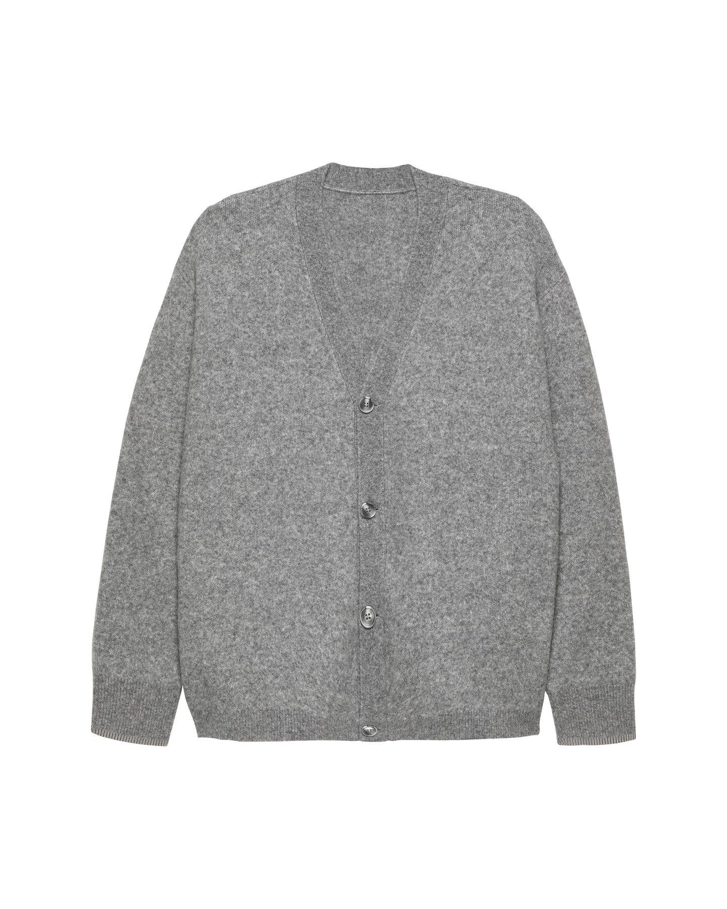 ALPACA BLEND LOGO CARDIGAN | Grey Melange