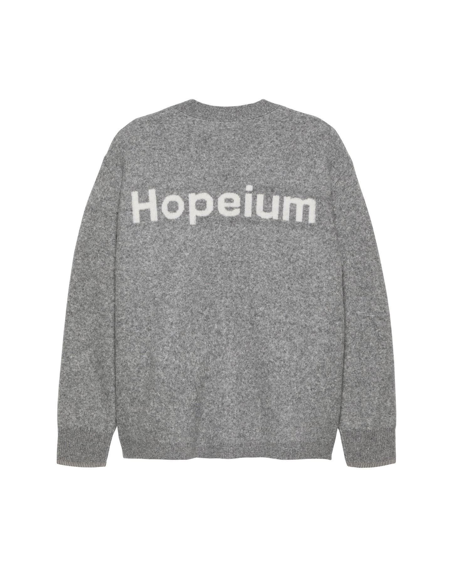 ALPACA BLEND LOGO CARDIGAN | Grey Melange