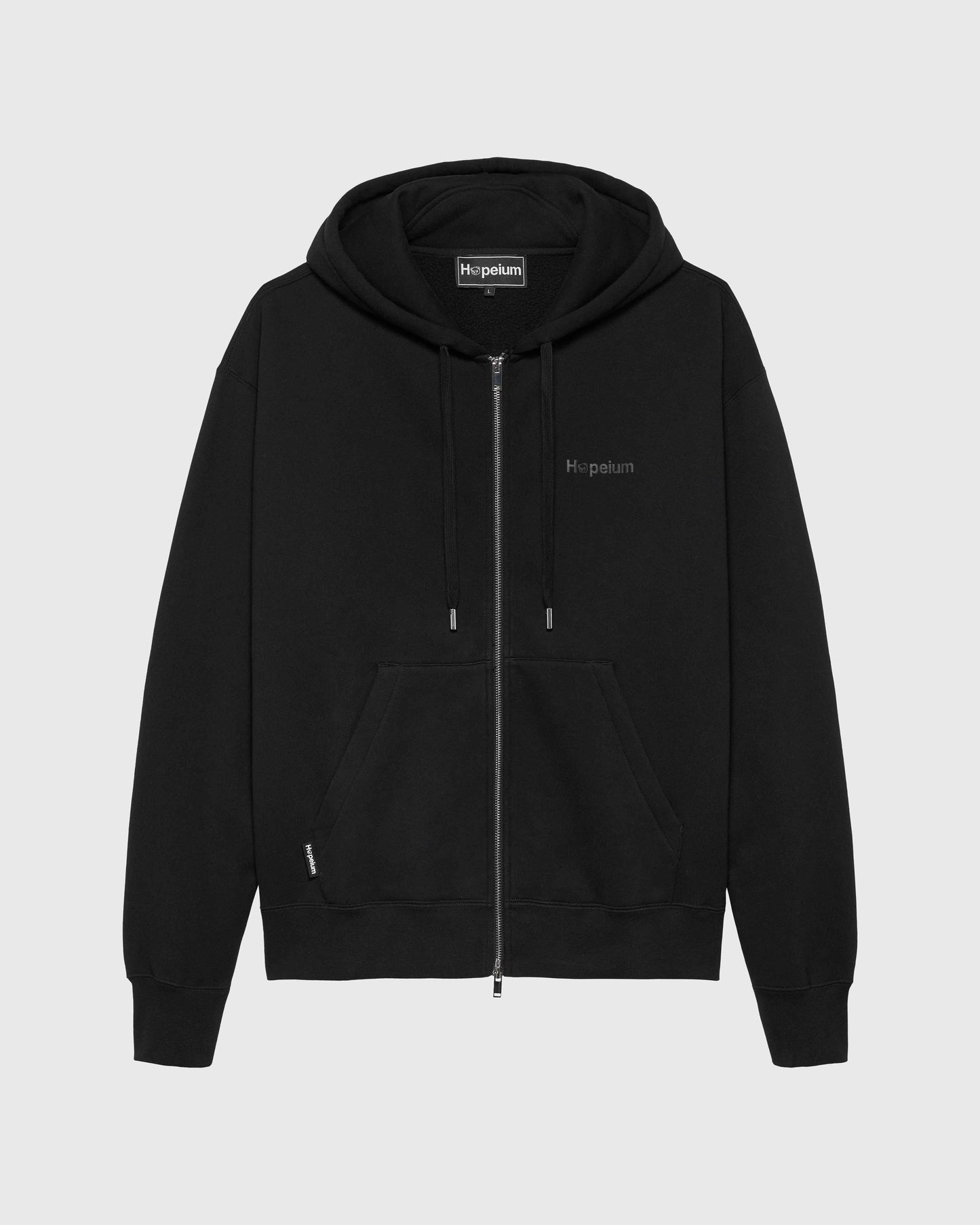 LOGO HOODED ZIP | Black