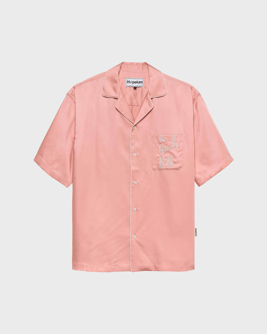 SHORTSLEEVE SILK HEAVILY BILLS SHIRT IN PINK