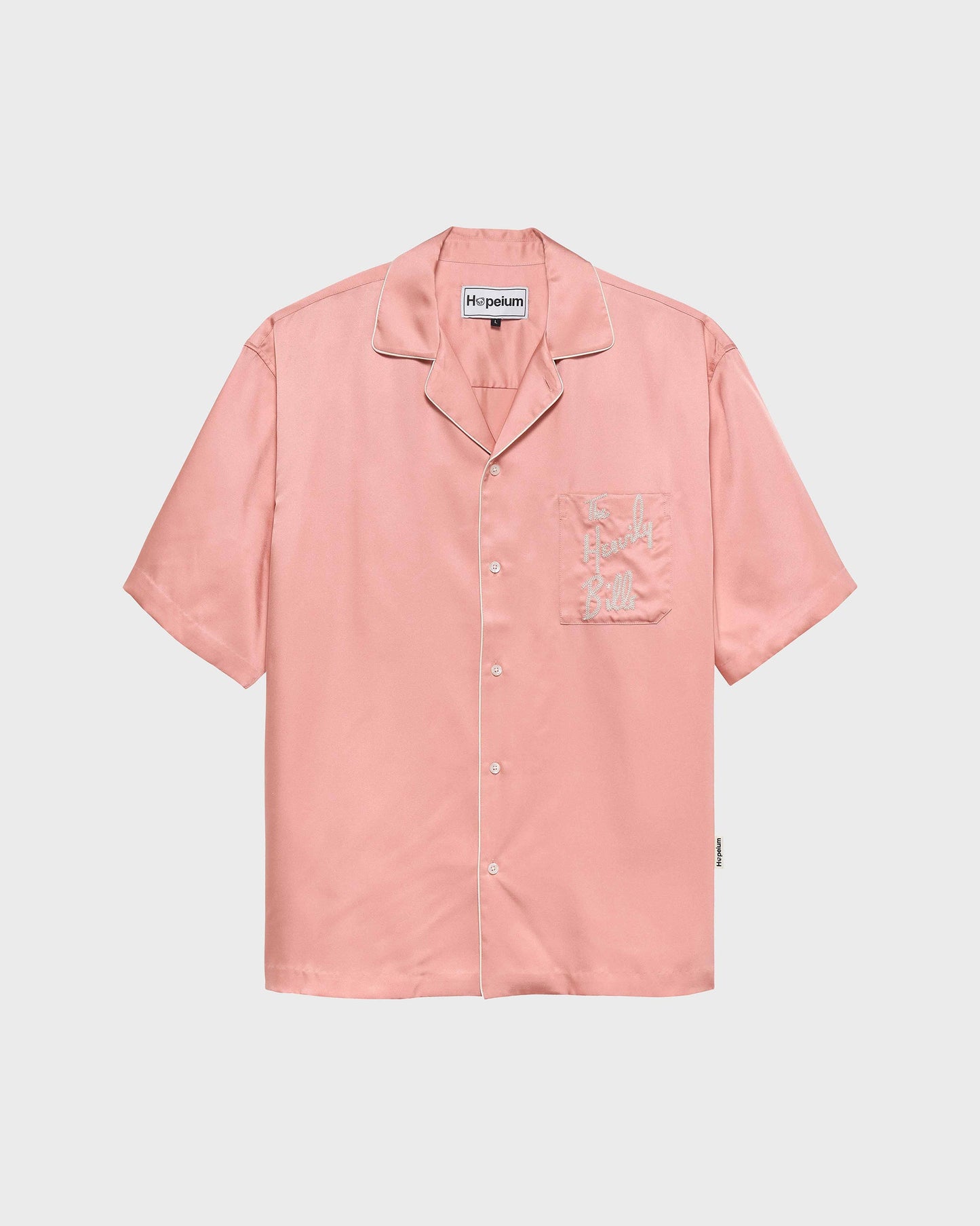 S/S SILK HEAVILY BILLS SHIRT | Pink