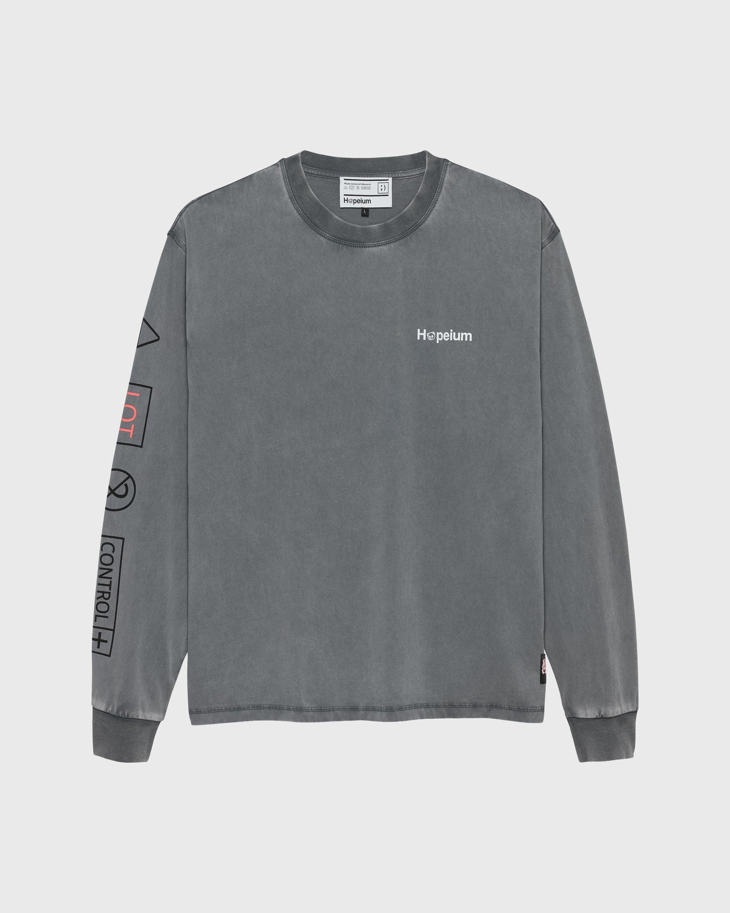 LONGSLEEVE TEXT T SHIRT | Washed grey