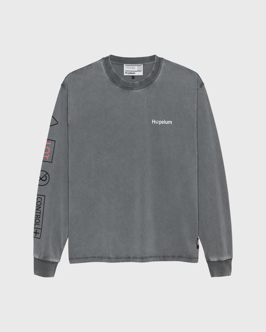 LONGSLEEVE TEXT T SHIRT | Washed grey