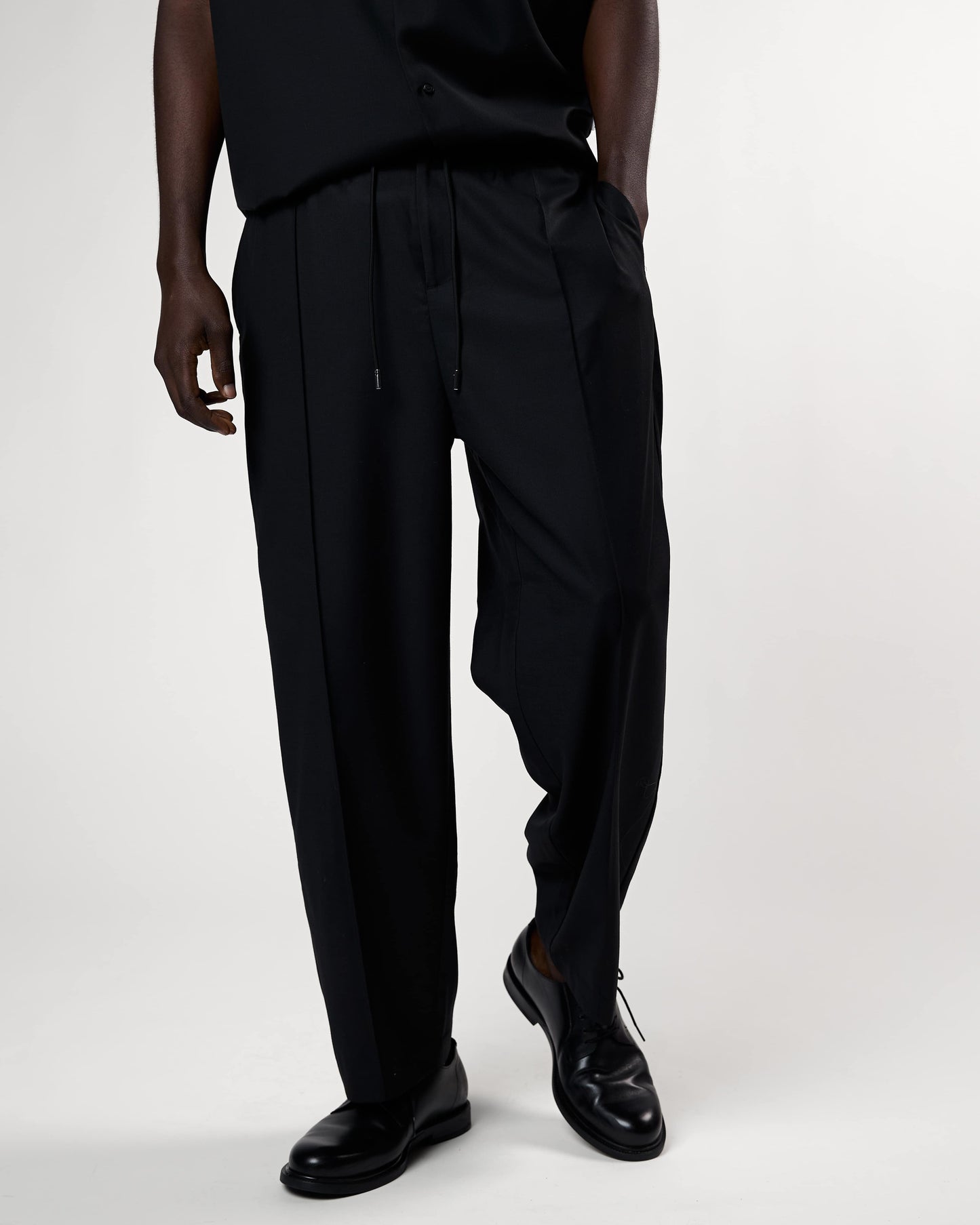 MID WEIGHT  WOOL PANT | Black