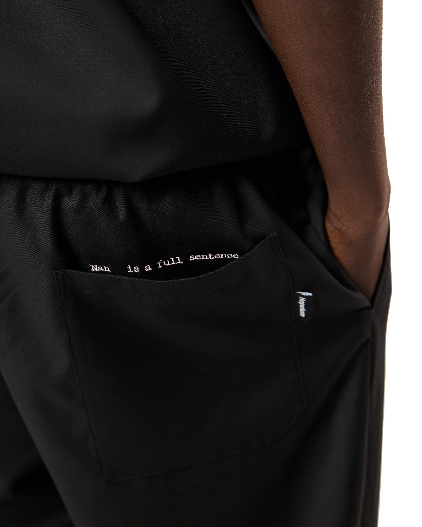 MID WEIGHT  WOOL PANT | Black