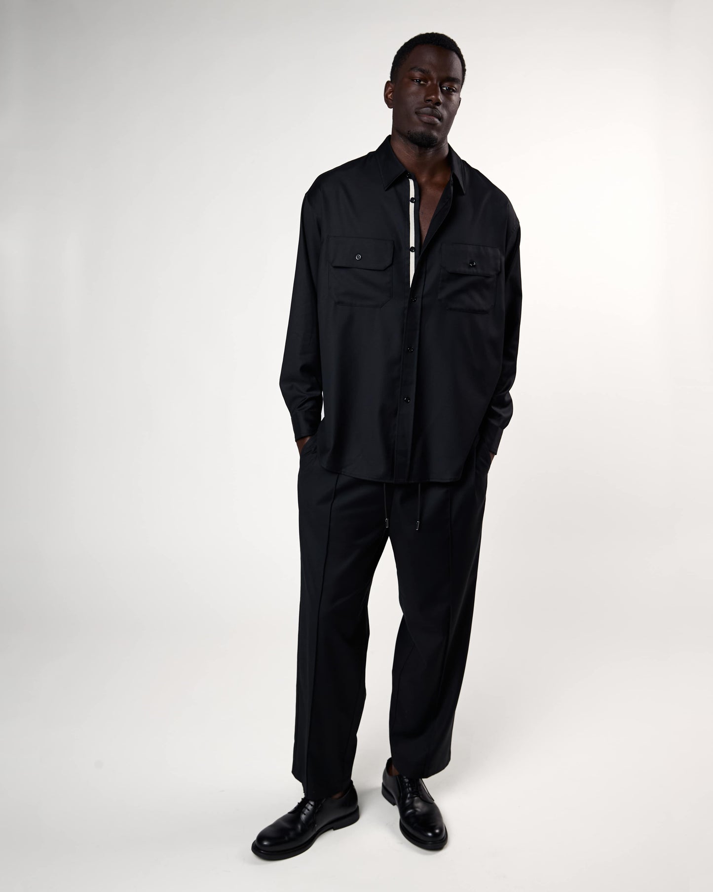 L/S WOOL SHIRT | Black