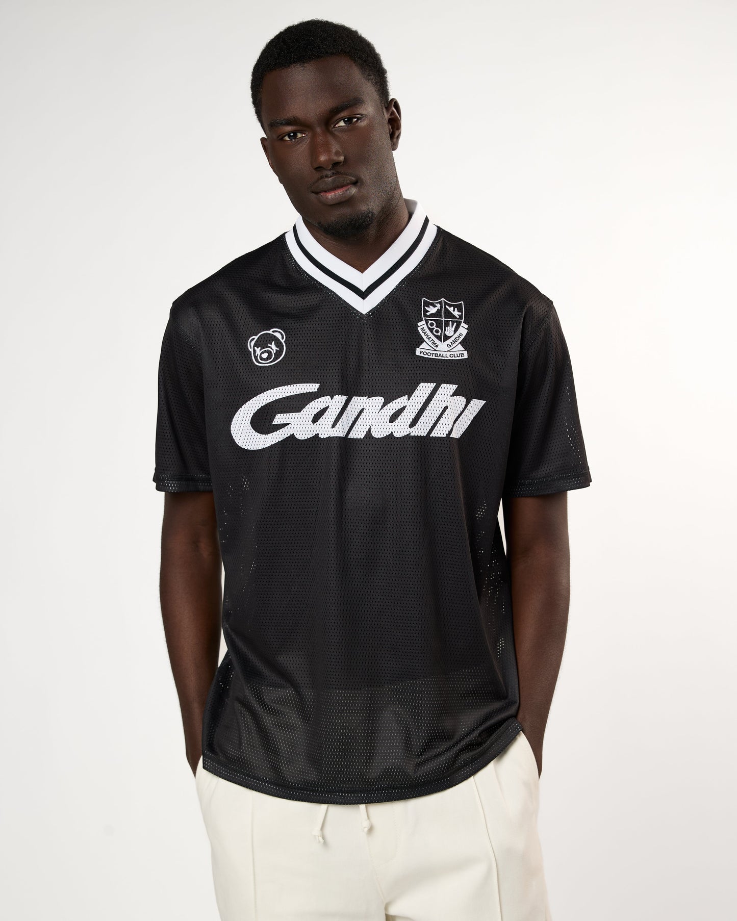 MESH FOOTBALL TEE | Black