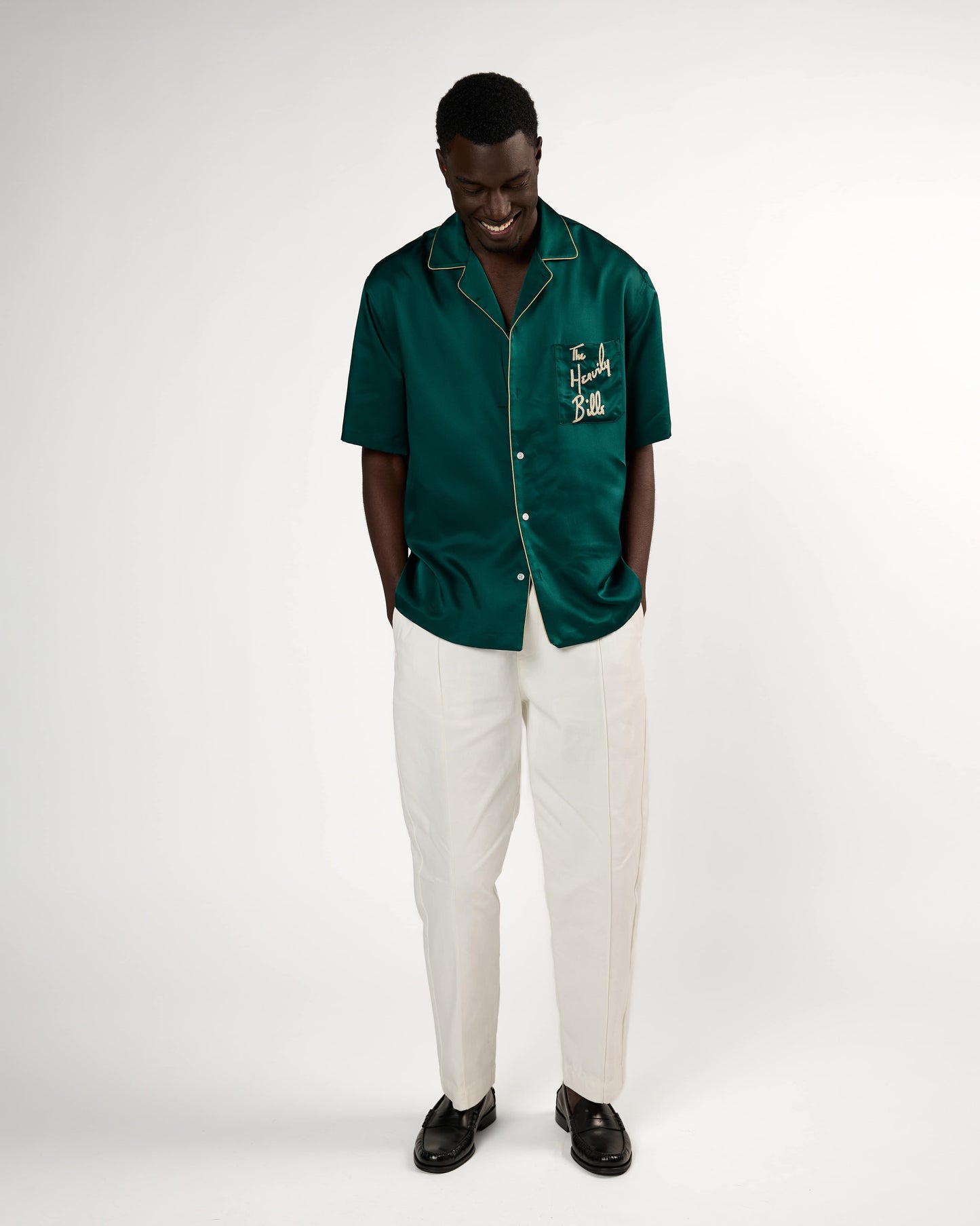 SHORTSLEEVE SILK HEAVILY BILLS SHIRT GREEN